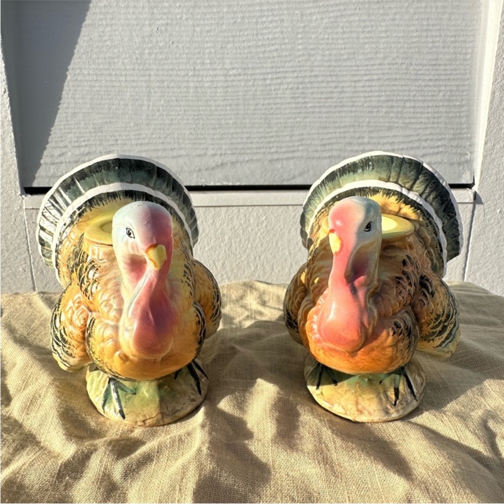 Vintage Napcoware turkey candle holders - Picture 3 of 5